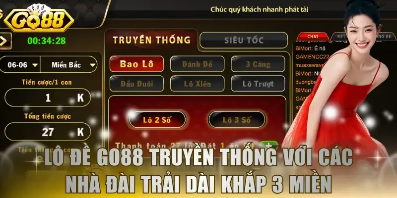 Lô đề GO88 truyền thống với các nhà đài trải dài khắp 3 miền